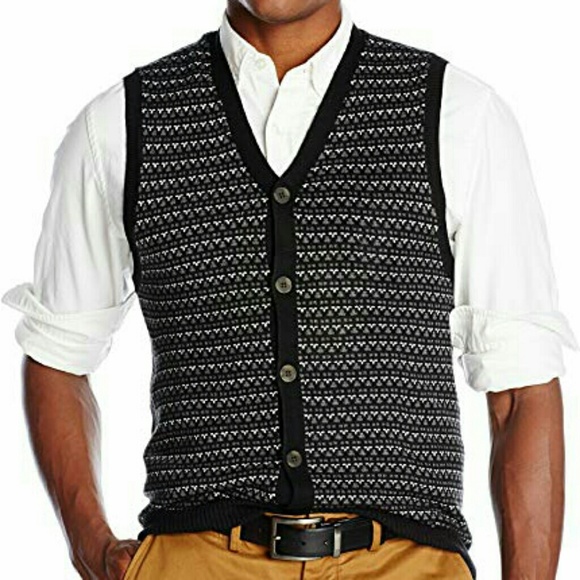 men's button front sweater vest